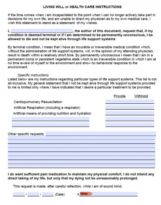 Connecticut Living Will Form (Advance Directive)