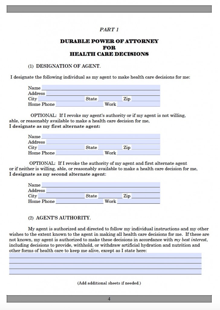 Alaska Durable Medical Power of Attorney Form : Living Will Forms