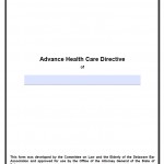 Delaware Living Will Form (Advance Directive)