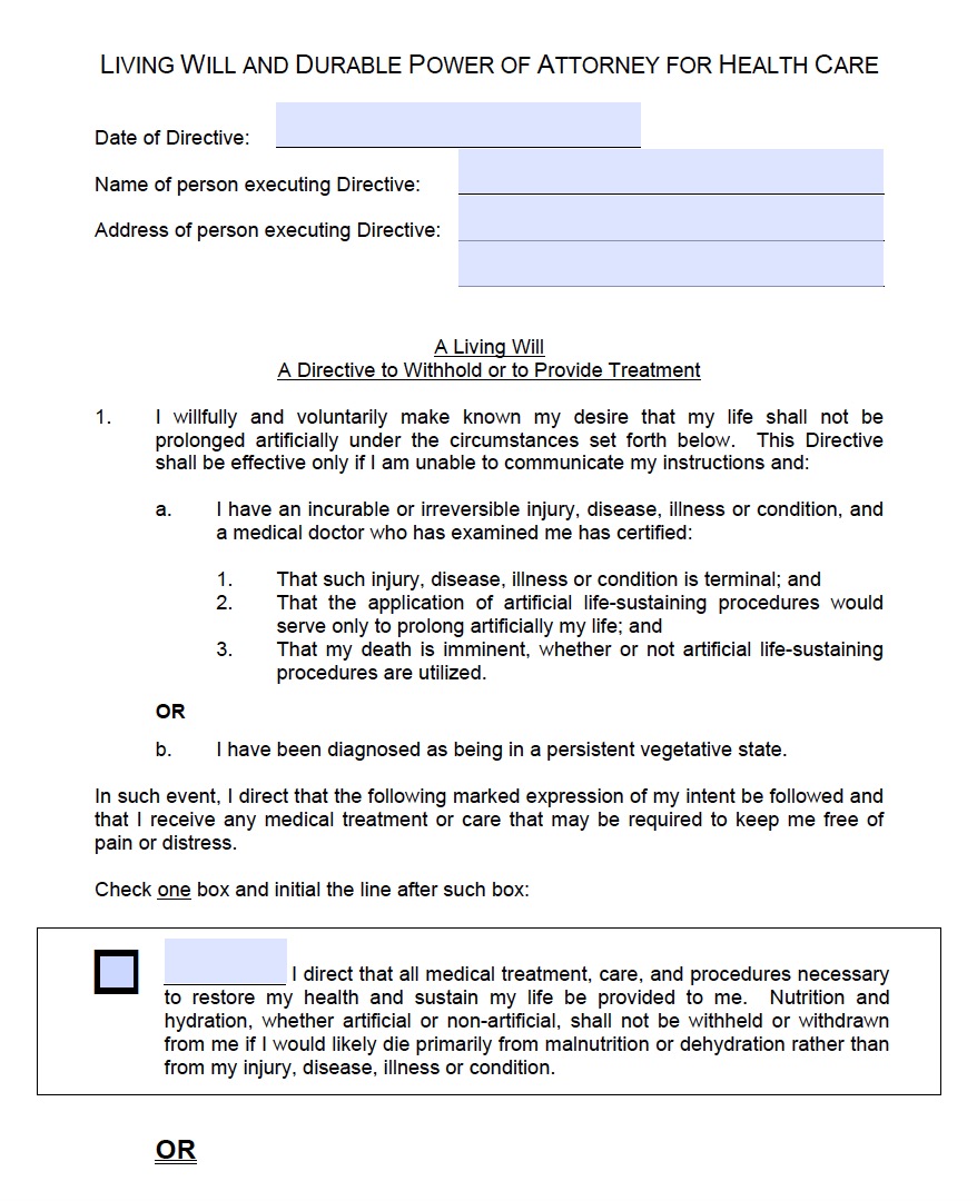 Idaho Living Will Form (Advance Directive) : Living Will Forms Idaho Living Will Form (Advance Directive) : Living Will Forms